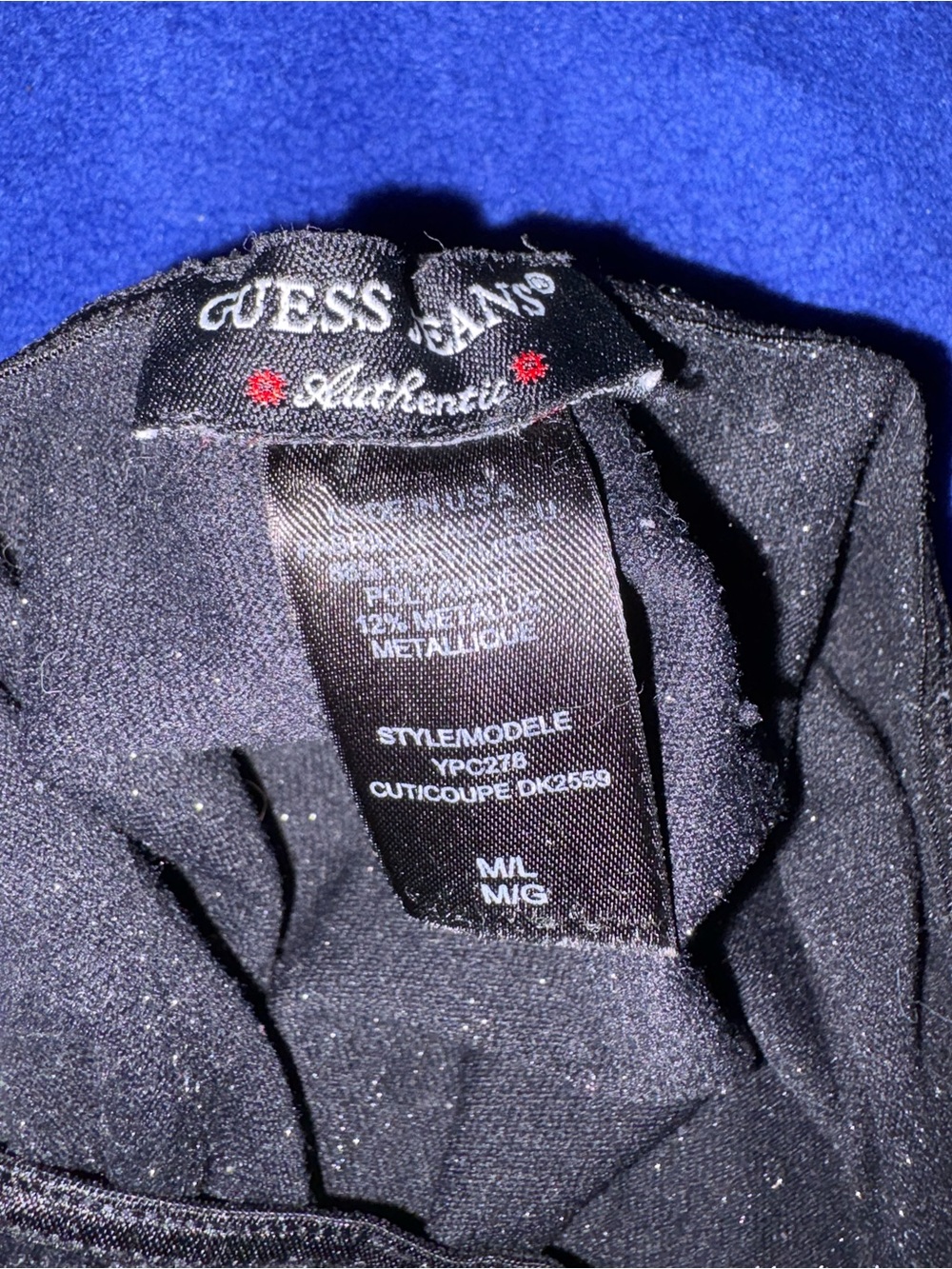 Guess Black Sparkly Halter Top